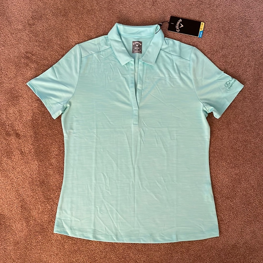*New Never Worn* Lexus women’s Callaway golf polo t-shirt. Aqua/teal